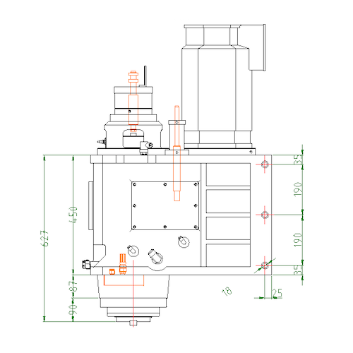 CNC Vertical Gear Head (2 Speeds)