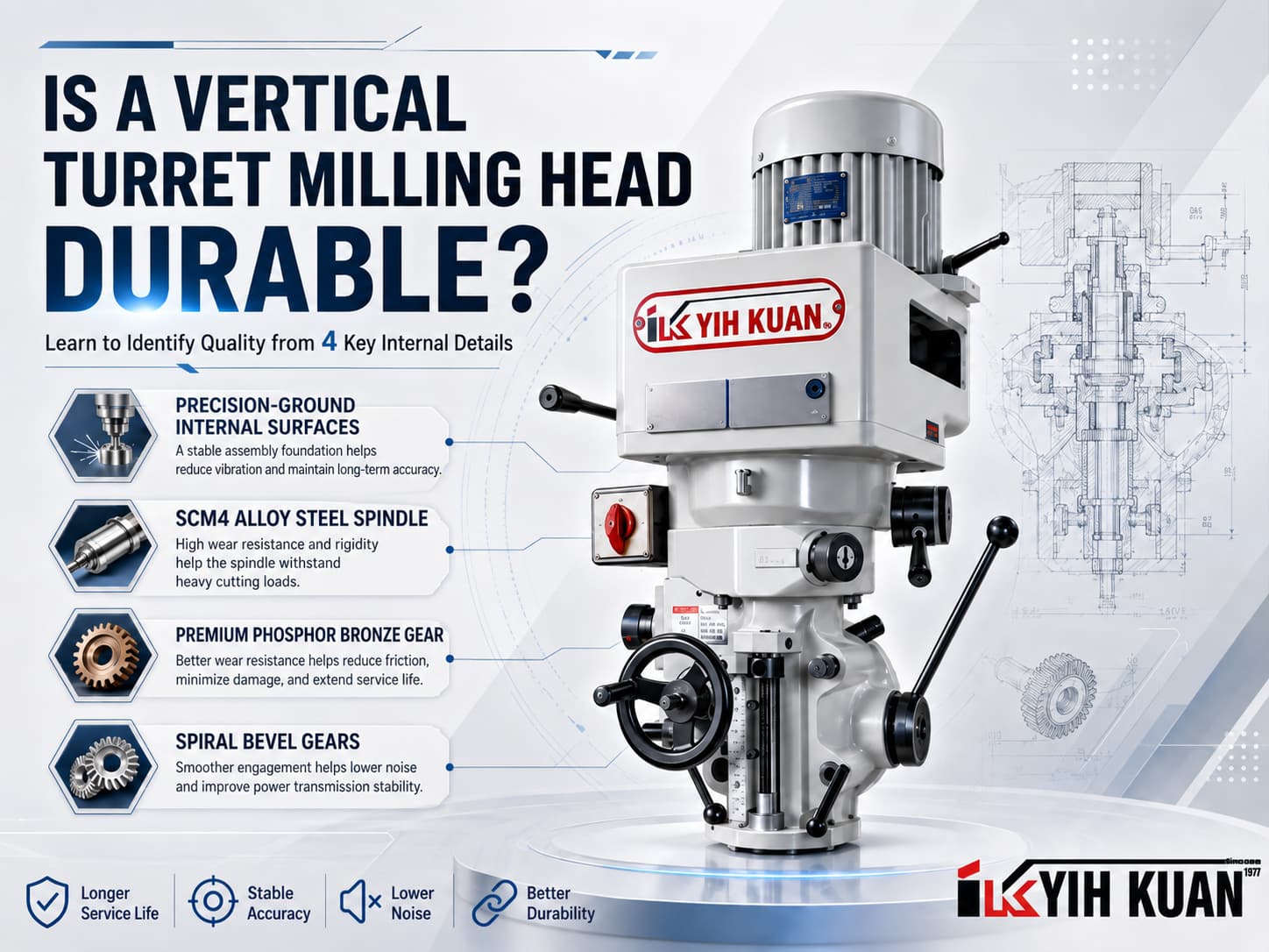Is a Vertical Turret Milling Head Durable? 4 Internal Details That Reveal Quality