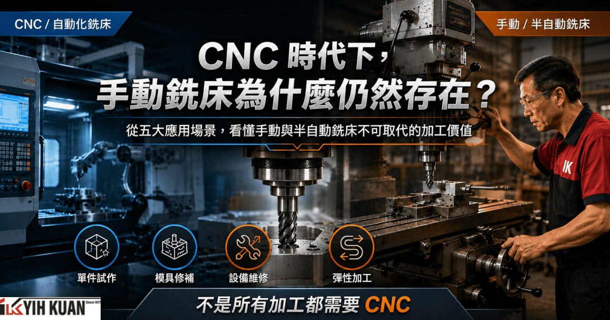 從五大應用場景，看懂手動與半自動銑床不可取代的加工價值