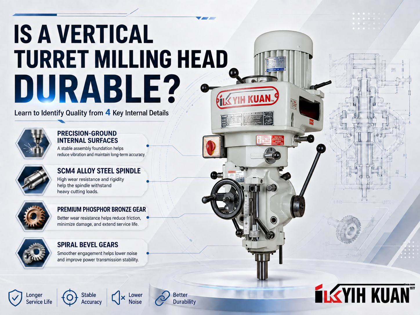 Is a Vertical Turret Milling Head Durable? 4 Internal Details That Reveal Quality
